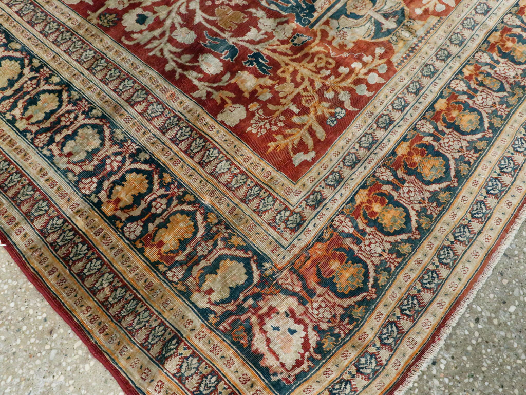 Antique Silk Persian Tabriz Rug, No.28906 - Gss