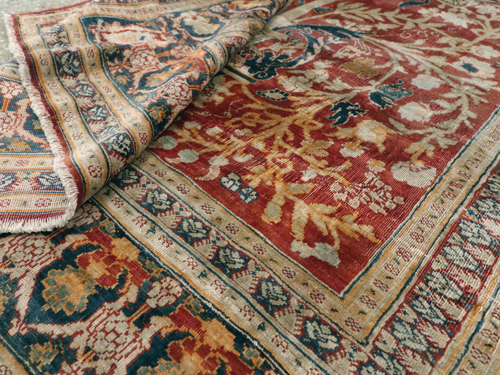 Antique Silk Persian Tabriz Rug, No.28906 - Gss