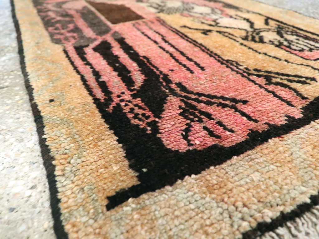 Vintage Turkish Pictorial Anatolian Throw Rug, No.28909 - Gss