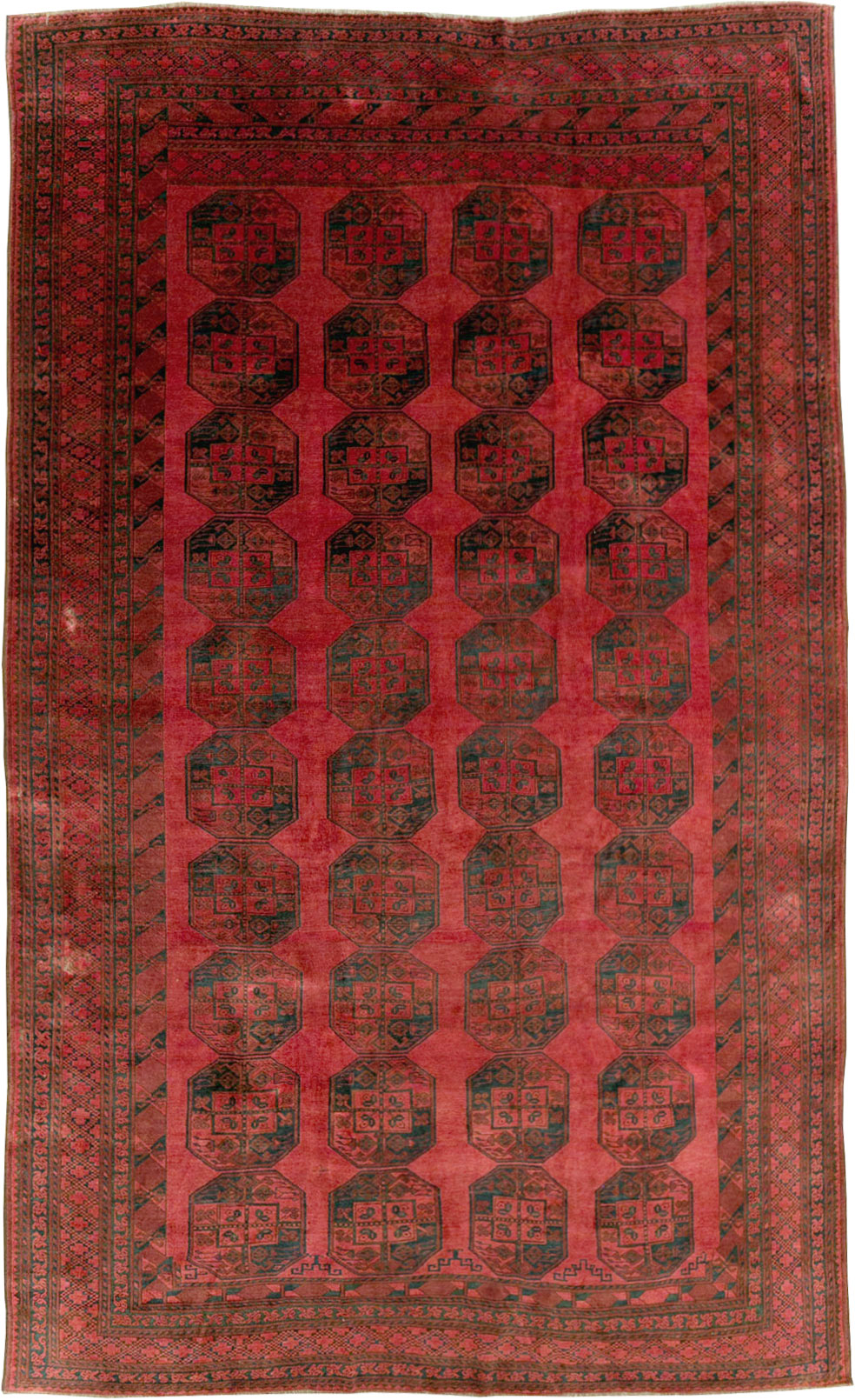 Vintage Central Asian Bokhara Large Room Size Carpet, No.28910 - Gss