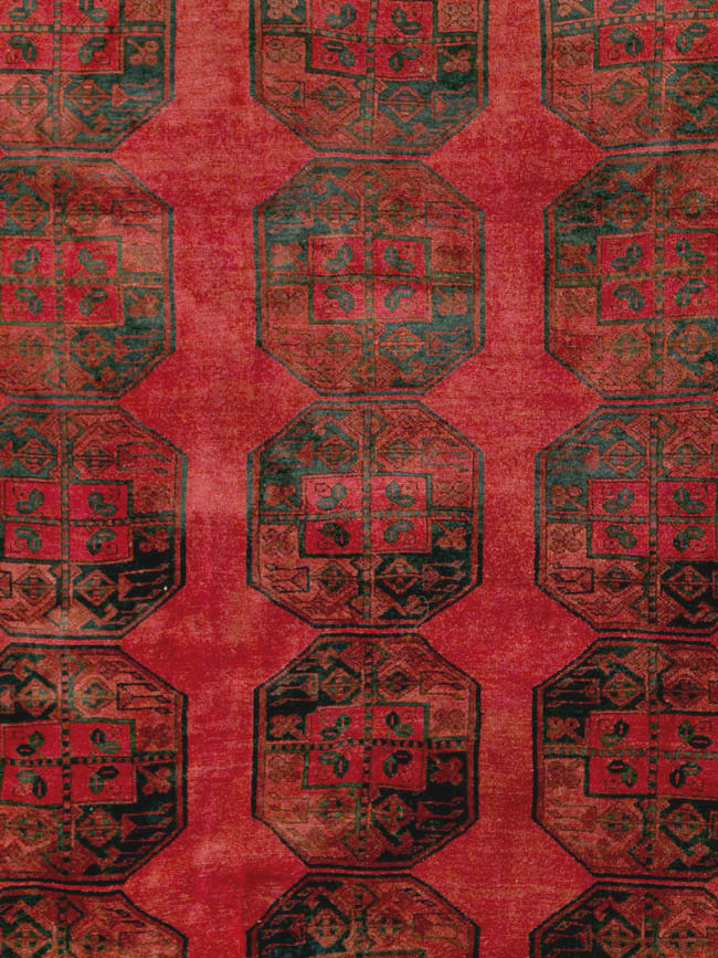 Vintage Central Asian Bokhara Large Room Size Carpet, No.28910 - Gss