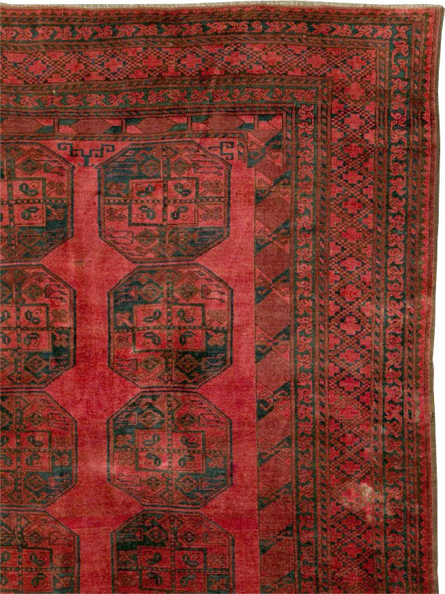 Vintage Central Asian Bokhara Large Room Size Carpet, No.28910 - Gss