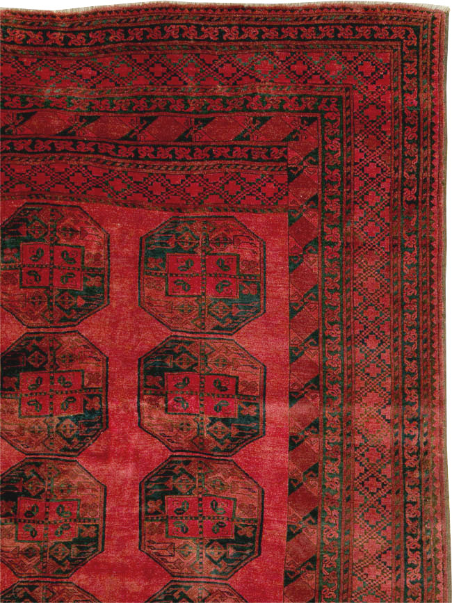 Vintage Central Asian Bokhara Large Room Size Carpet, No.28910 - Gss