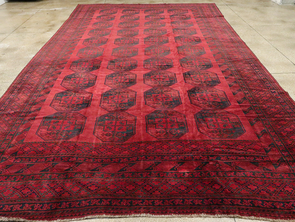 Vintage Central Asian Bokhara Large Room Size Carpet, No.28910 - Gss