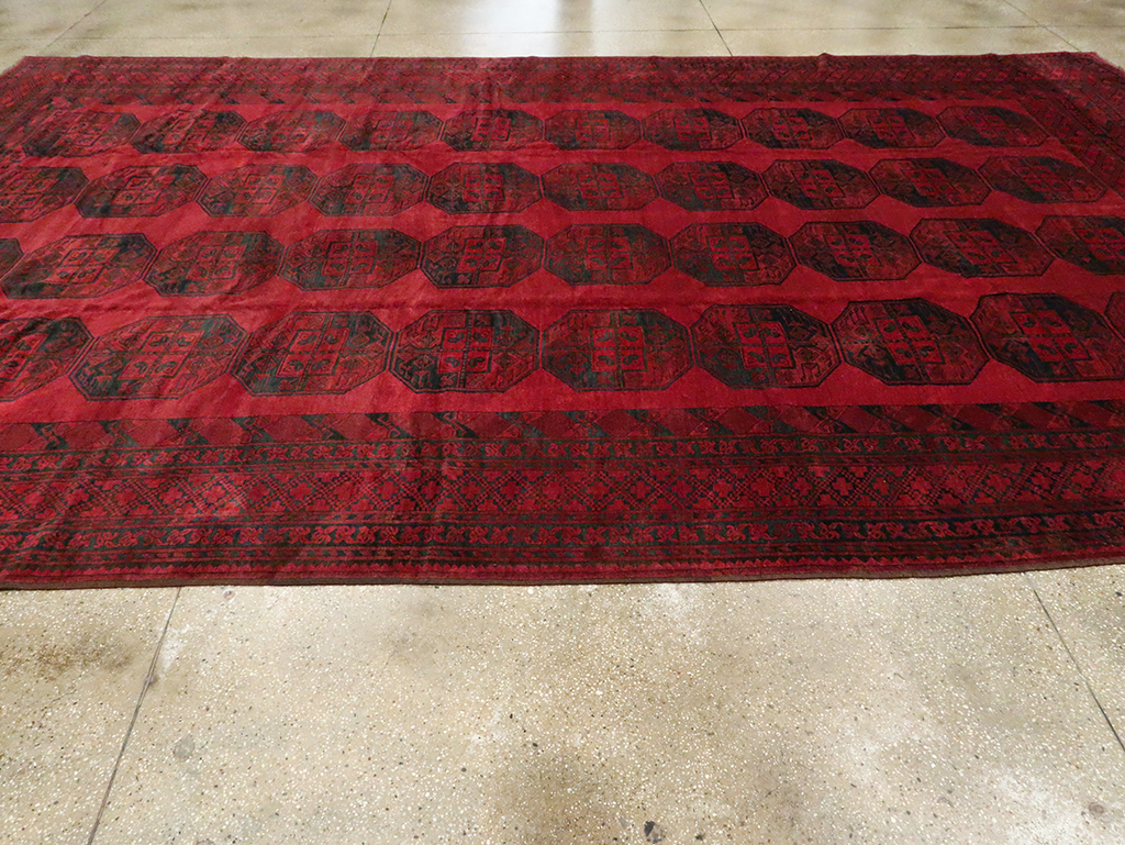 Vintage Central Asian Bokhara Large Room Size Carpet, No.28910 - Gss