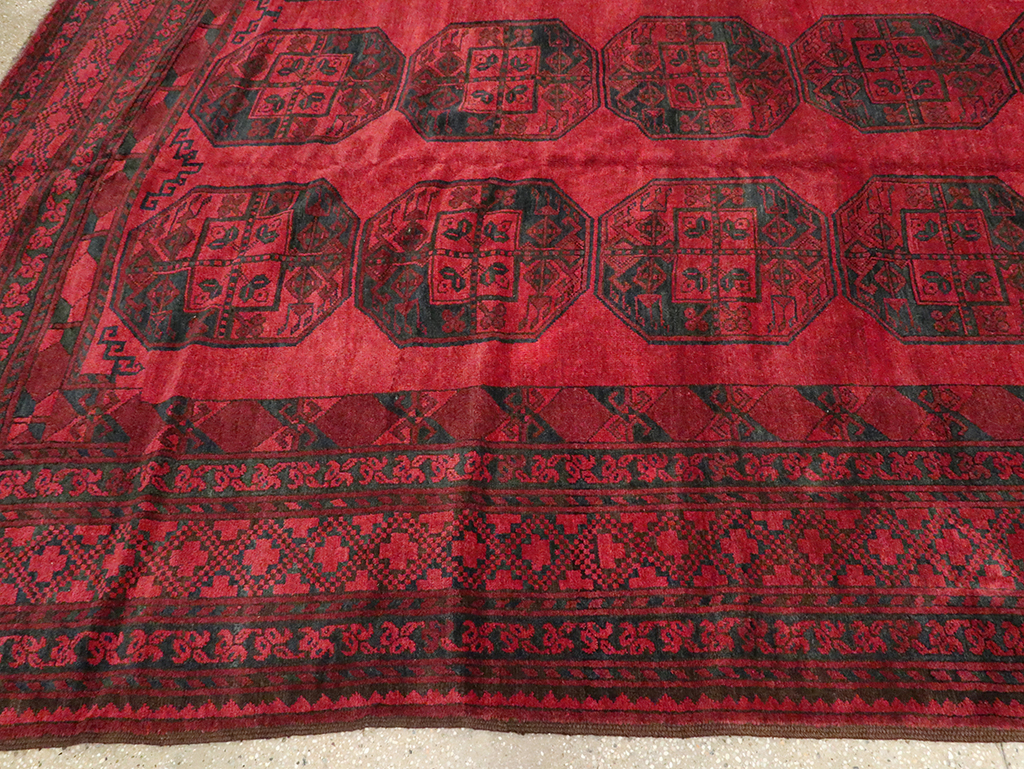 Vintage Central Asian Bokhara Large Room Size Carpet, No.28910 - Gss