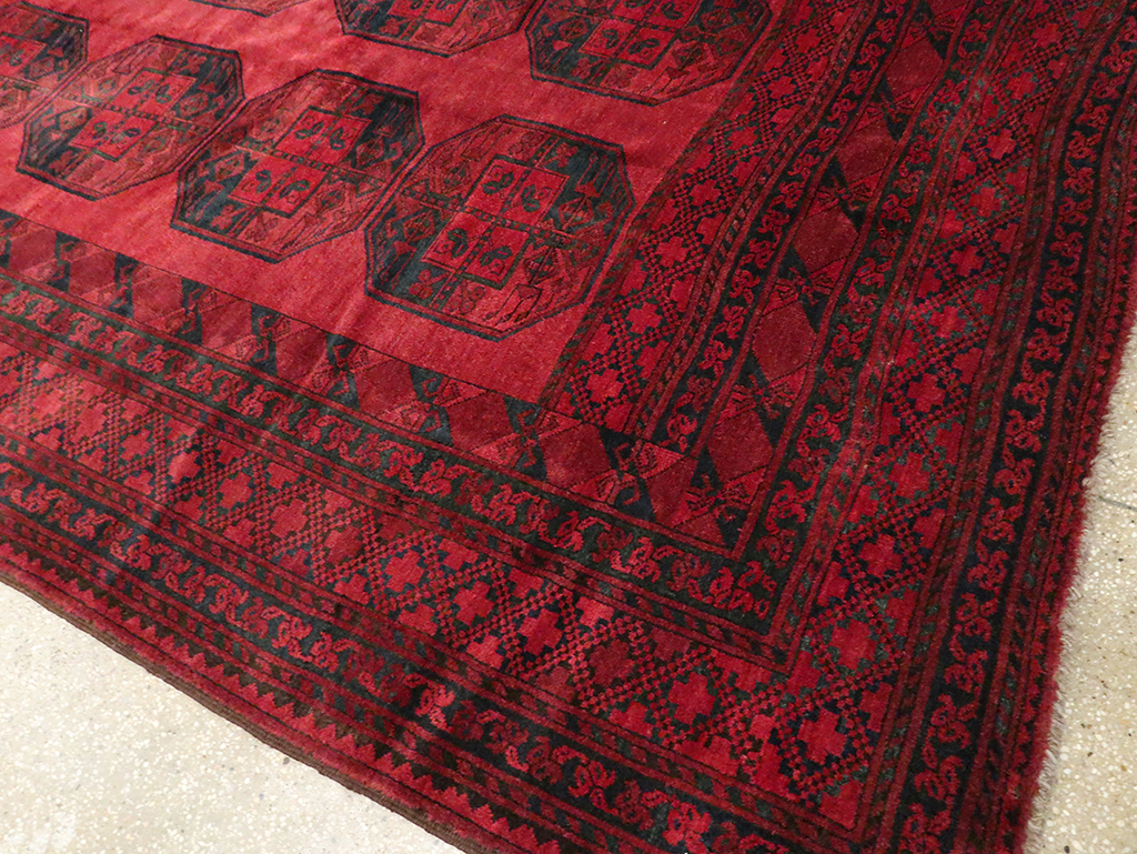 Vintage Central Asian Bokhara Large Room Size Carpet, No.28910 - Gss