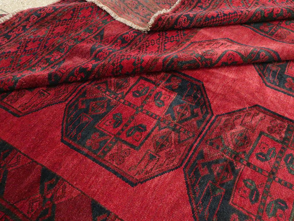 Vintage Central Asian Bokhara Large Room Size Carpet, No.28910 - Gss