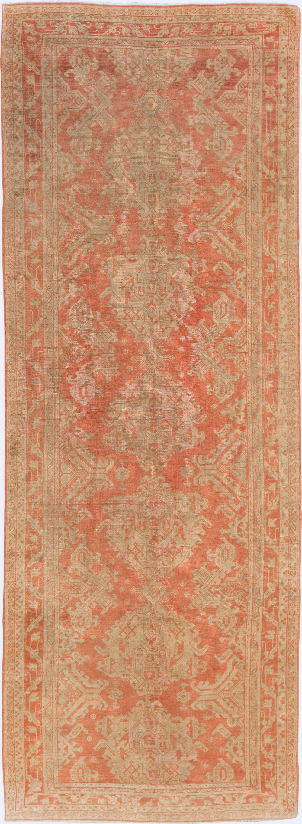 Vintage Turkish Oushak Wide Gallery Runner, No.28911 - Gss