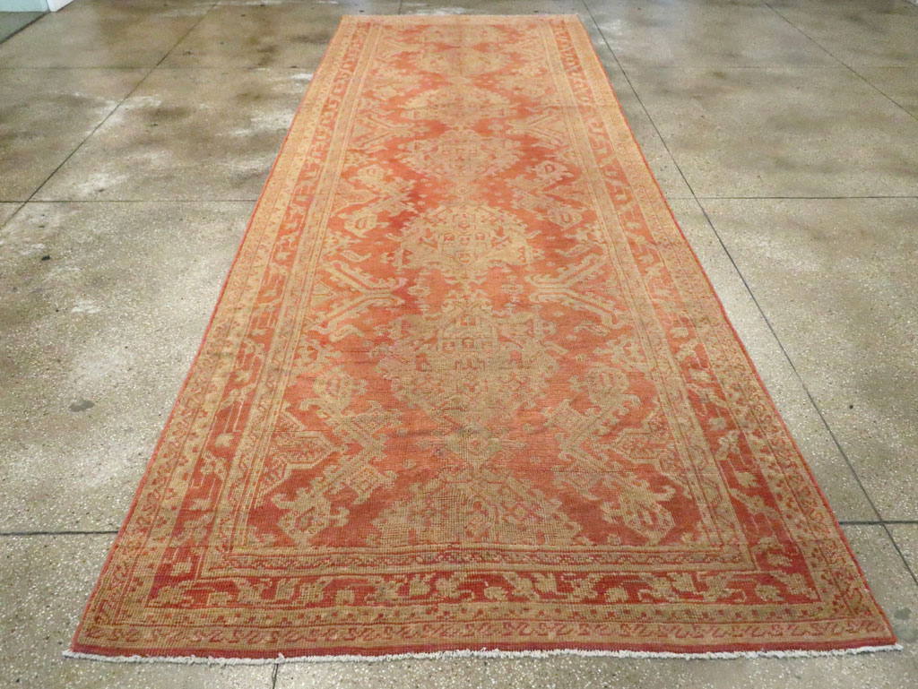 Vintage Turkish Oushak Wide Gallery Runner, No.28911 - Gss