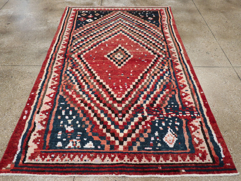 Vintage Persian Gabbeh Tribal Accent Rug, No.28915 - Gss