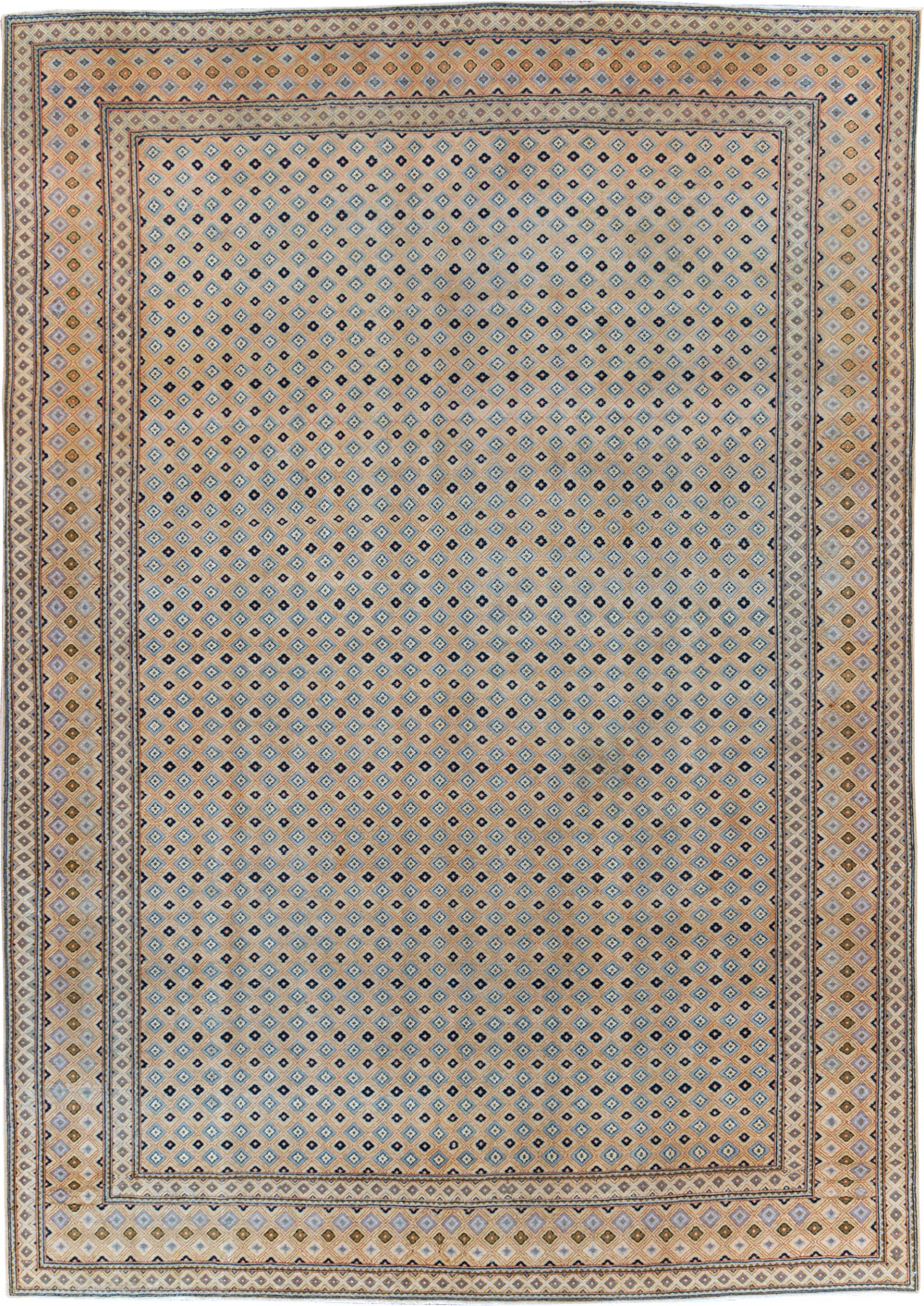 Vintage Persian Kashan Room Size Carpet, No.28918 - Gss