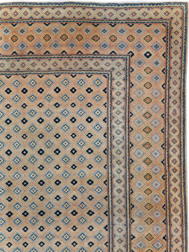 Vintage Persian Kashan Room Size Carpet, No.28918 - Gss