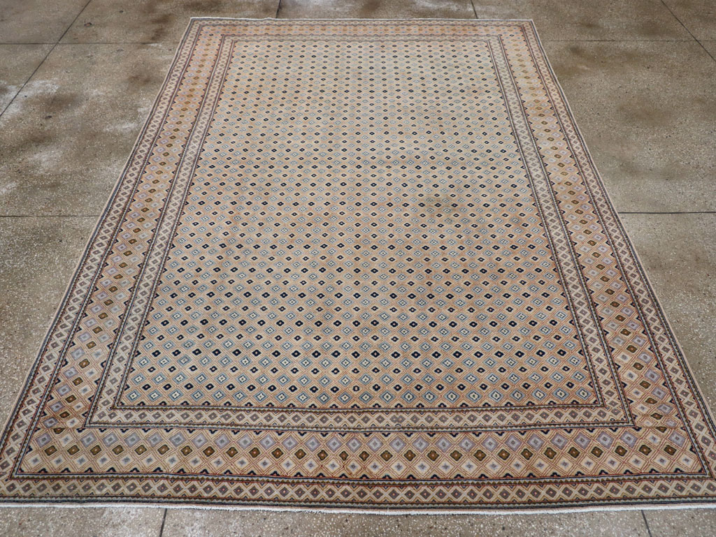 Vintage Persian Kashan Room Size Carpet, No.28918 - Gss