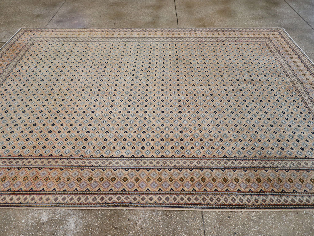 Vintage Persian Kashan Room Size Carpet, No.28918 - Gss
