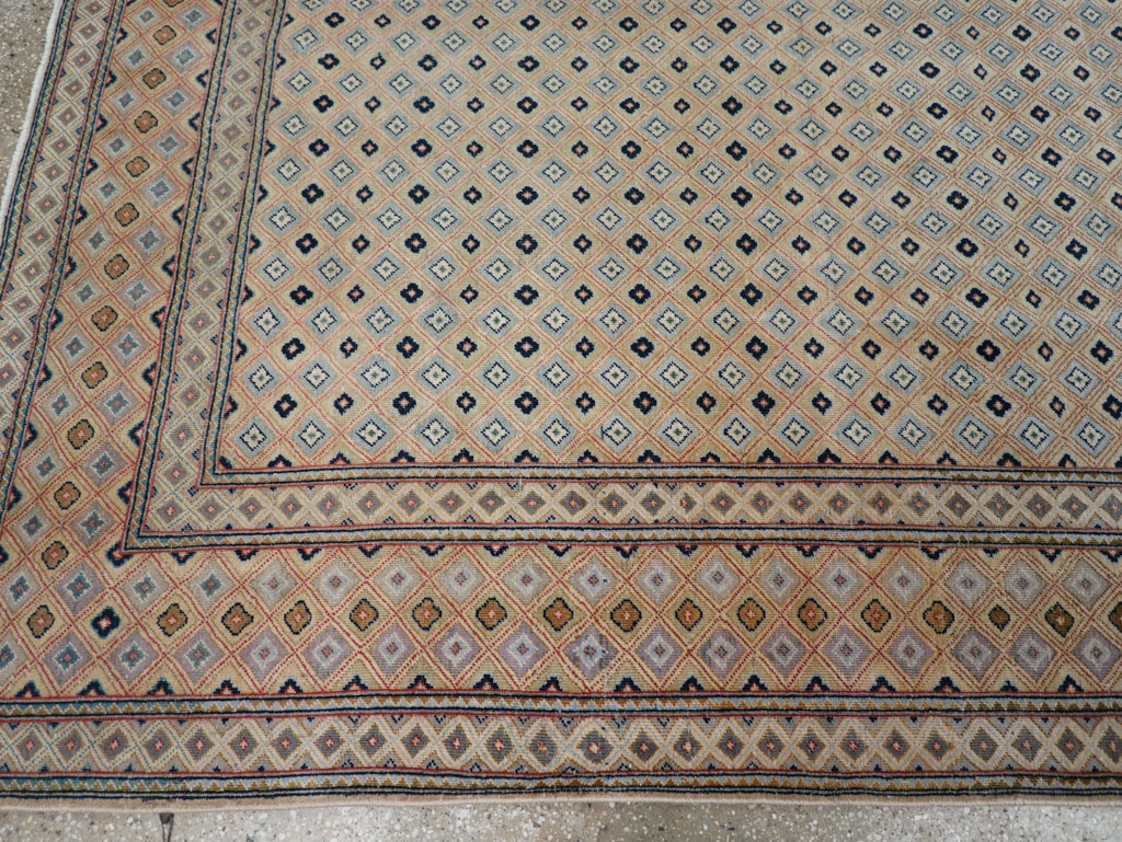 Vintage Persian Kashan Room Size Carpet, No.28918 - Gss