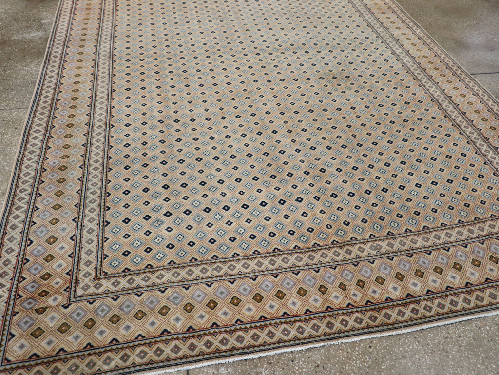 Vintage Persian Kashan Room Size Carpet, No.28918 - Gss