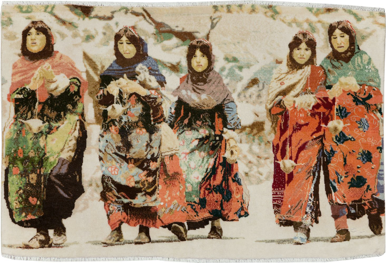 Vintage Persian Pictorial Tabriz Rug, No.28933 - Gss