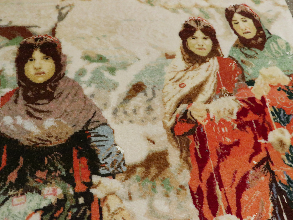 Vintage Persian Pictorial Tabriz Rug, No.28933 - Gss