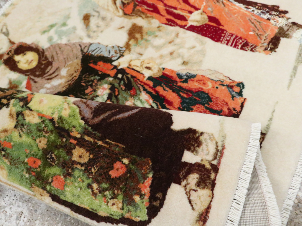 Vintage Persian Pictorial Tabriz Rug, No.28933 - Gss