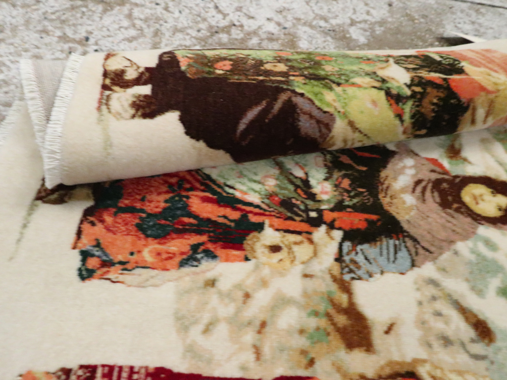 Vintage Persian Pictorial Tabriz Rug, No.28933 - Gss