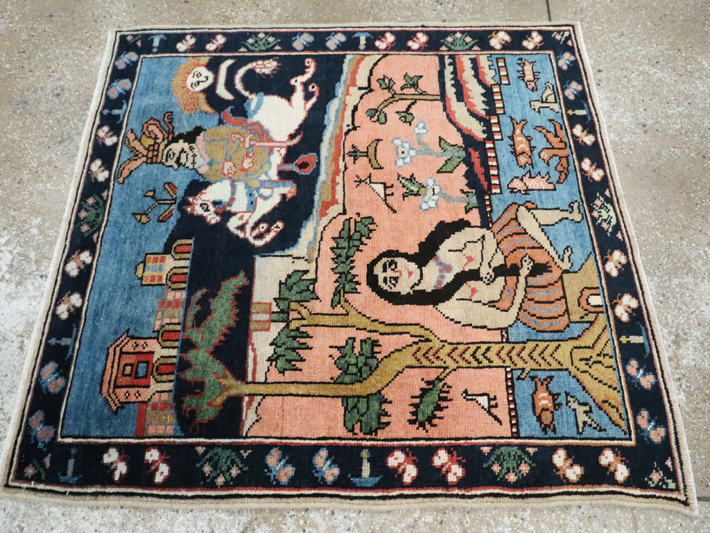 Vintage Pictorial Tabriz Rug, No.28934 - Gss