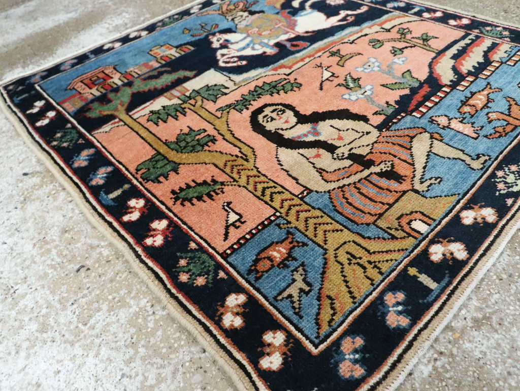 Vintage Pictorial Tabriz Rug, No.28934 - Gss