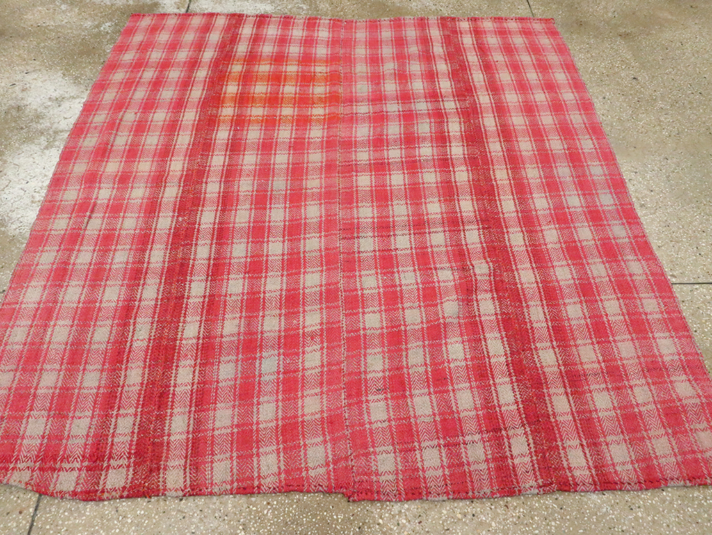 Vintage Persian Plaid Textile, No.28941 - Gss