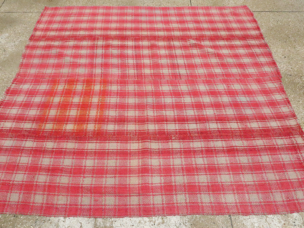 Vintage Persian Plaid Textile, No.28941 - Gss