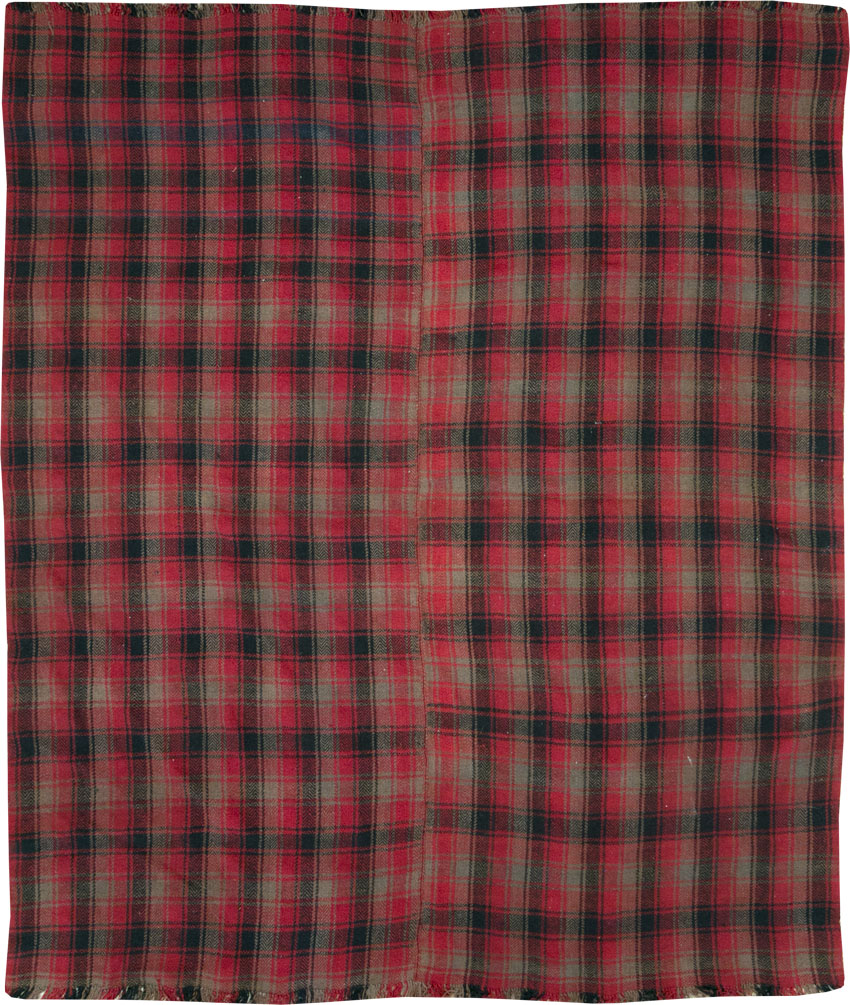 Vintage Persian Plaid Textile, No.28942 - Gss