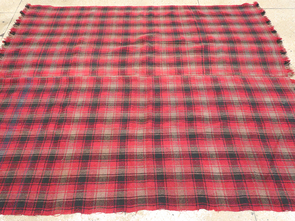 Vintage Persian Plaid Textile, No.28942 - Gss
