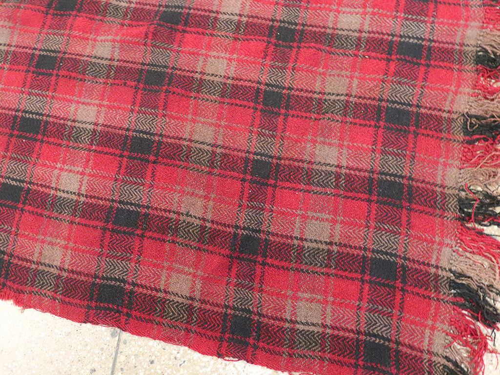 Vintage Persian Plaid Textile, No.28942 - Gss