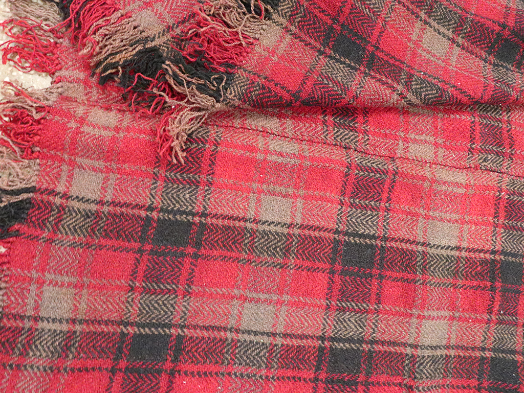 Vintage Persian Plaid Textile, No.28942 - Gss