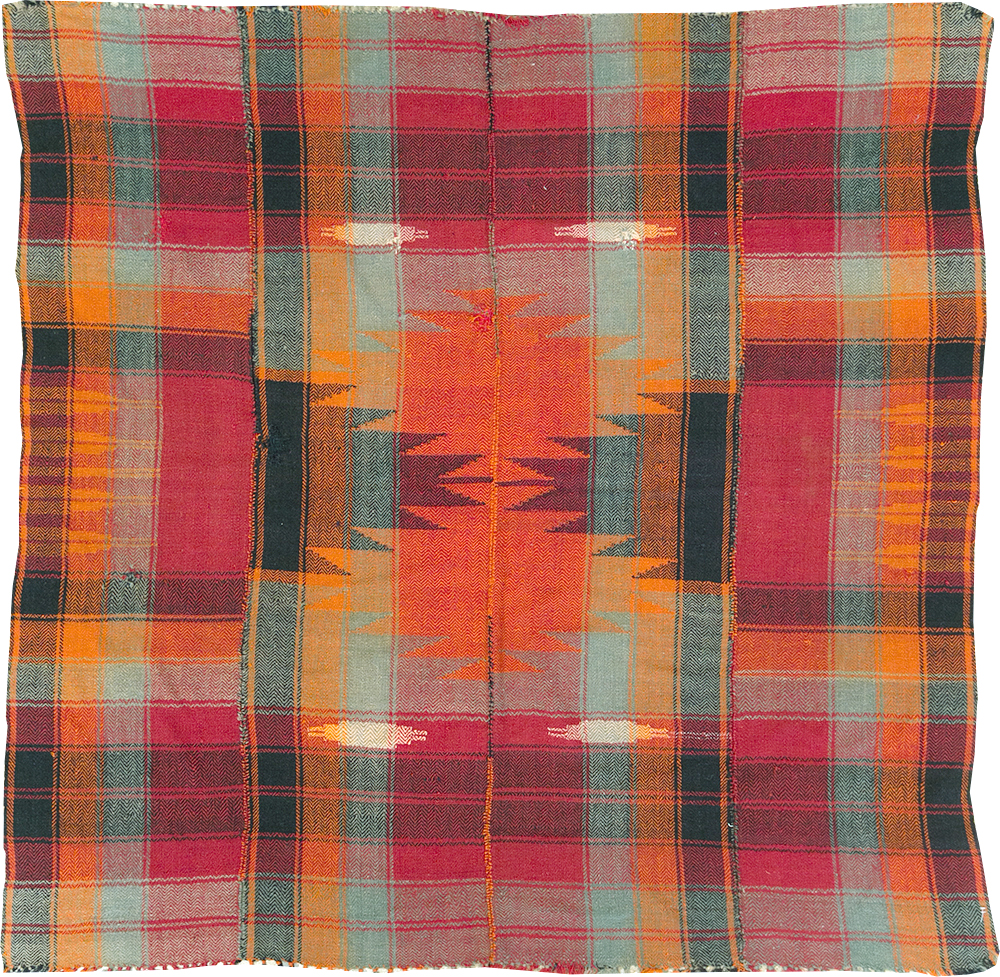 Vintage Persian Square Textile Flatweave, No.28960 - Gss