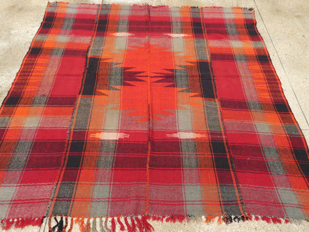 Vintage Persian Square Textile Flatweave, No.28960 - Gss