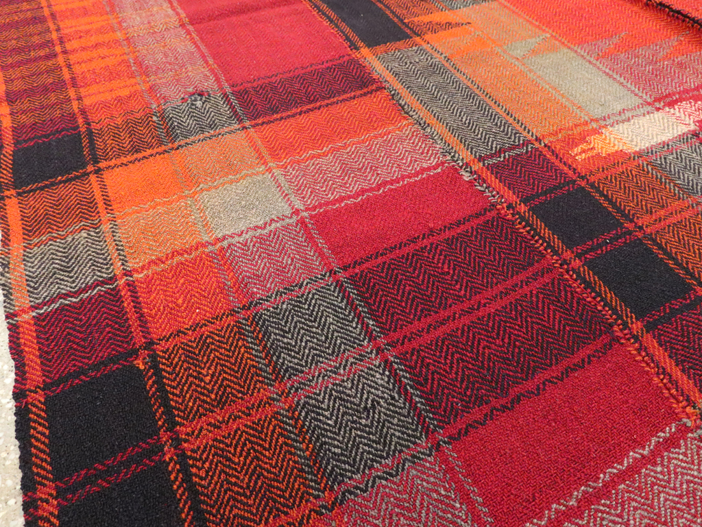 Vintage Persian Square Textile Flatweave, No.28960 - Gss