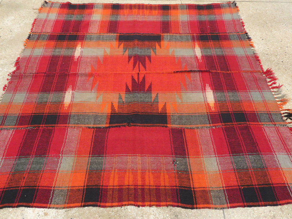 Vintage Persian Square Textile Flatweave, No.28960 - Gss