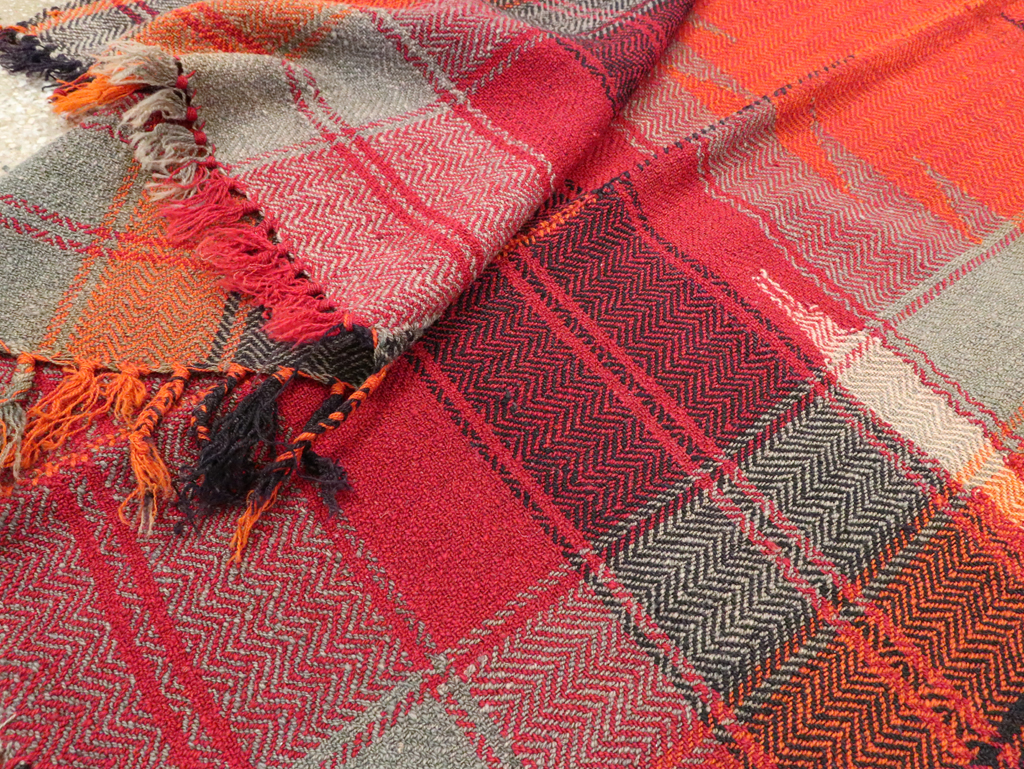 Vintage Persian Square Textile Flatweave, No.28960 - Gss