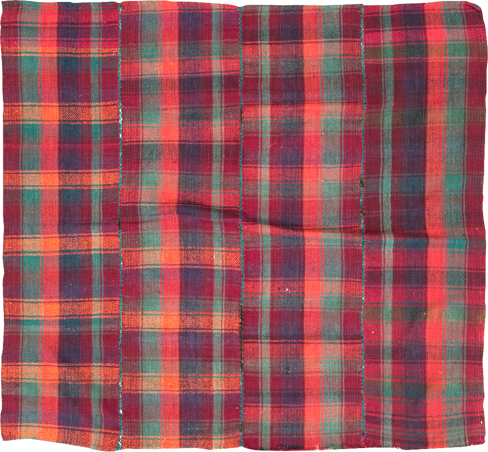 Vintage Persian Plaid Textile, No.28961 - Gss