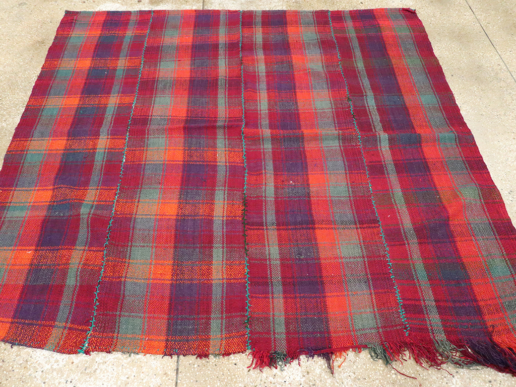 Vintage Persian Plaid Textile, No.28961 - Gss