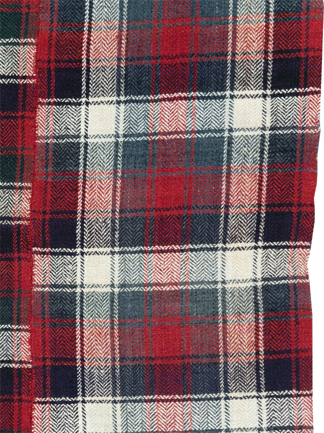Vintage Persian Square Plaid Textile, No.28966 - Gss