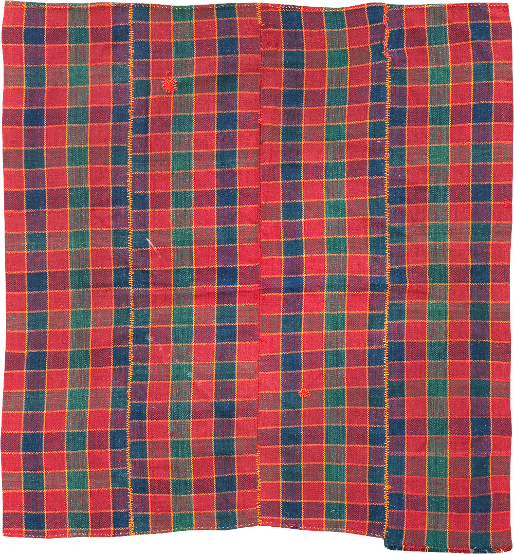 Vintage Persian Plaid Textile, No.28973 - Gss