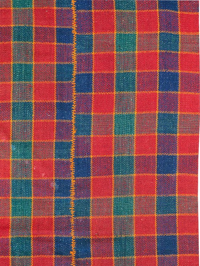 Vintage Persian Plaid Textile, No.28973 - Gss