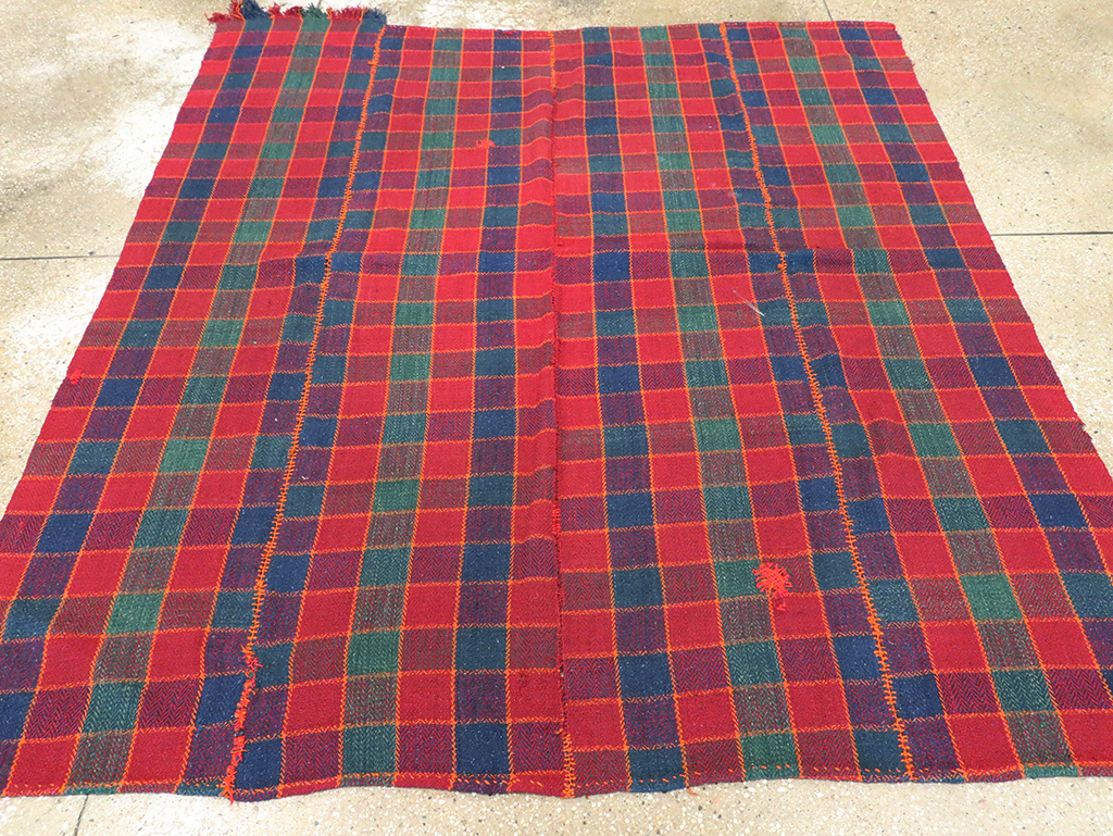 Vintage Persian Plaid Textile, No.28973 - Gss