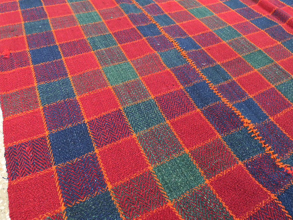 Vintage Persian Plaid Textile, No.28973 - Gss