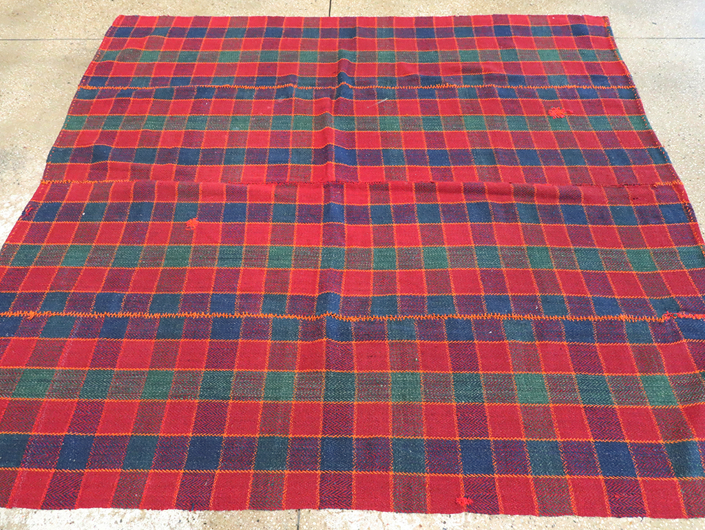 Vintage Persian Plaid Textile, No.28973 - Gss