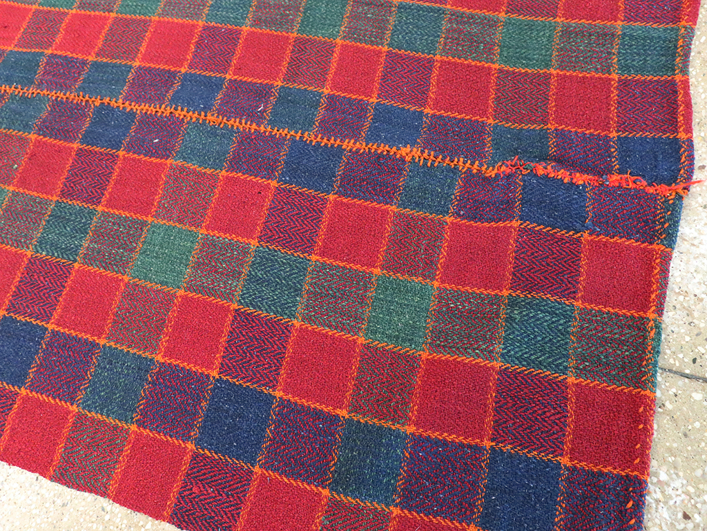 Vintage Persian Plaid Textile, No.28973 - Gss