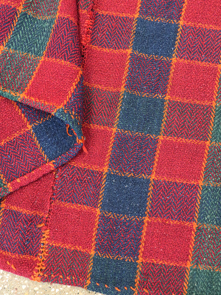 Vintage Persian Plaid Textile, No.28973 - Gss