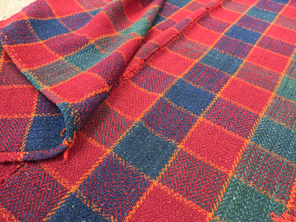 Vintage Persian Plaid Textile, No.28973 - Gss