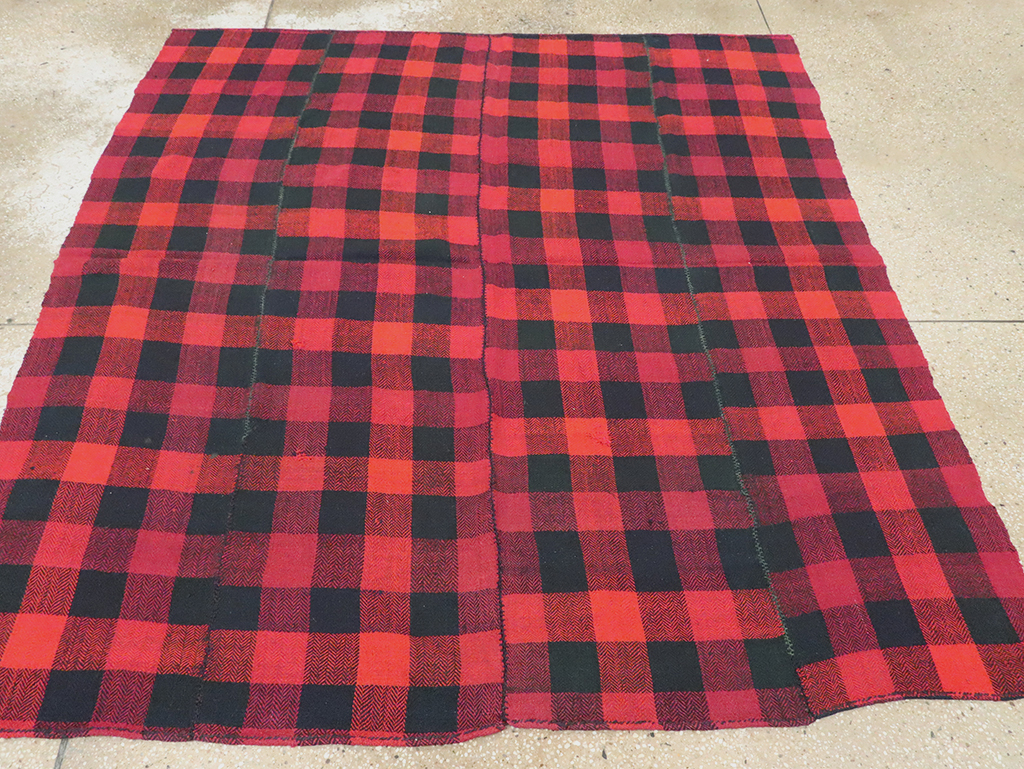 Vintage Persian Plaid Textile, No.28984 - Gss